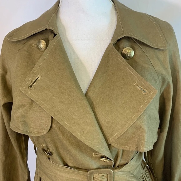 Mise en Scene Sz 6 Ruffian Anthropologie Linen Trench Coat Dress NEW - Picture 2 of 12